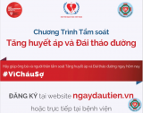 Thư mời tham gia chương trình: Tầm soát tăng huyết áp và đái tháo đường